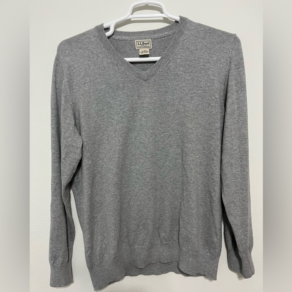 LL Bean Sweater Regular Large V Neck Long Sleeve
